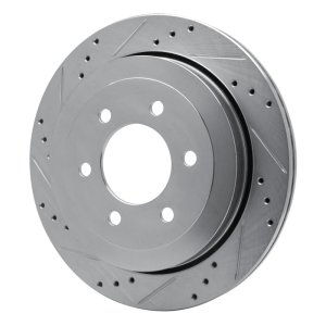 Ford Expedition Brake Rotor (1) - Rear Left - R1 Concepts - Drilled & Slotted - Silver - `07-`17